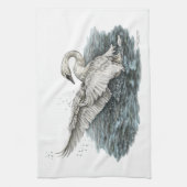 Linge De Cuisine Cygne blanc sur l'eau (Vertical)