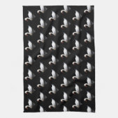Linge De Cuisine Cygne blanc sur noir (Vertical)