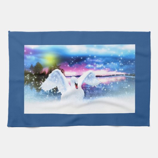 Linge De Cuisine Cygne Imaginaire (Horizontal)