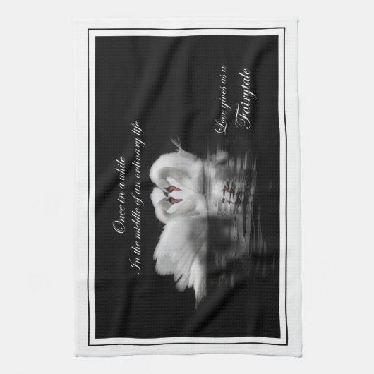 Linge De Cuisine Cygnes de conte de fées (Vertical)