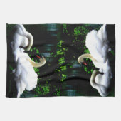 Linge De Cuisine Cygnes muets blancs (Horizontal)