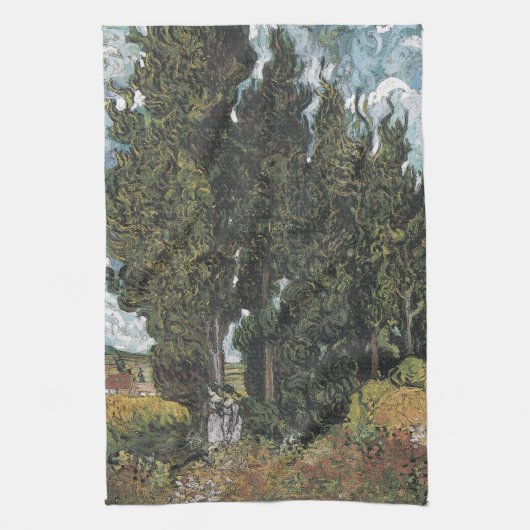 Linge De Cuisine Cypress Trees par Van Gogh (Vertical)