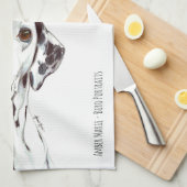 Linge De Cuisine D est pour le Dalmate - noir et blanc (Quart Plié)