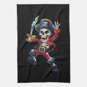 Linge De Cuisine Dabbing Skeleton Pirate Halloween Jolly roger pour (Vertical)