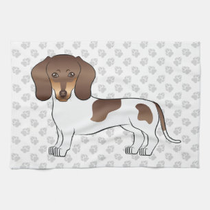 Linge De Cuisine Dachshund à poil court chocolat et tan & pattes