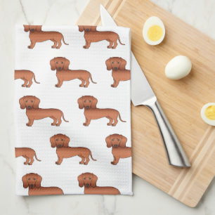 Linge De Cuisine Dachshund à poil lisse rouge Motif de chien de des