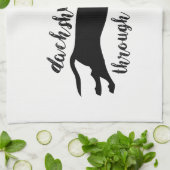 Linge De Cuisine Dachshund à travers la neige Fêtes de Noël (Plié)