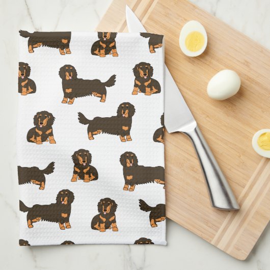 Linge De Cuisine Dachshund aux cheveux longs (Quart Plié)