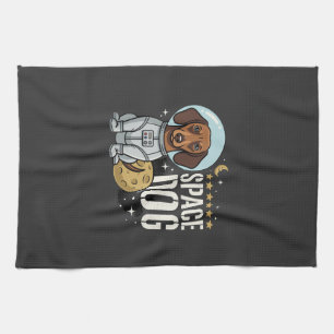 Linge De Cuisine Dachshund Chien Spatial Astronaute Vecteur