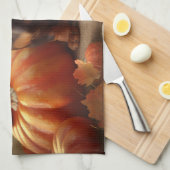 Linge De Cuisine Dachshund Chiot Automne Citrouille de plaisir (Quart Plié)