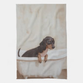 Linge De Cuisine Dachshund dans le bain (Vertical)