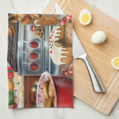 Linge De Cuisine Dachshund Gîtes : Noël festif (Quart Plié)