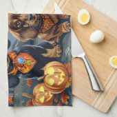 Linge De Cuisine Dachshund Halloween Éffrayant (Quart Plié)