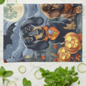 Linge De Cuisine Dachshund Halloween Épouvantable (Plié)