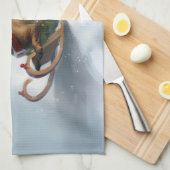 Linge De Cuisine Dachshund hiver neige de Noël (Quart Plié)