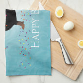 Linge De Cuisine Dachshund Joyeux Design d'anniversaire (Quart Plié)