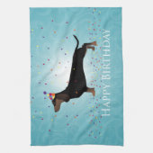 Linge De Cuisine Dachshund Joyeux Design d'anniversaire (Vertical)