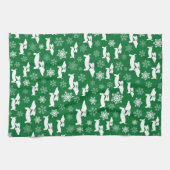 Linge De Cuisine Dachshund Noël Chef Cadeau Vert (Horizontal)