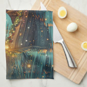 Linge De Cuisine Dachshund Noël Festive Voyage (Quart Plié)