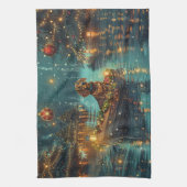 Linge De Cuisine Dachshund Noël Festive Voyage (Vertical)