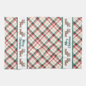 Linge De Cuisine Dachshund Plaid Christmas Kitchen Cadeau (Horizontal)