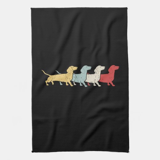 Linge De Cuisine Dachshund Retro Vintage (Vertical)