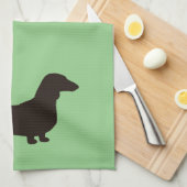 Linge De Cuisine Dachshund Silhouette Wiener Dog Weenie Dog (Quart Plié)