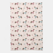 Linge De Cuisine Dachshunds and Hearts Tea Towel (Vertical)