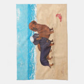 Linge De Cuisine Dachshunds au Beach Towel (Vertical)