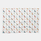 Linge De Cuisine Dachshunds dans le Motif des pulls de Noël (Horizontal)