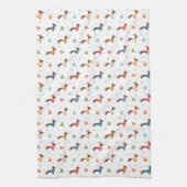 Linge De Cuisine Dachshunds dans le Motif des pulls de Noël (Vertical)