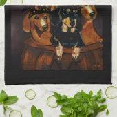 Linge De Cuisine Dachshunds d'Halloween (Plié)