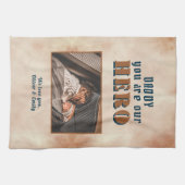 Linge De Cuisine Daddy Hero Aquarelle Père Keepsar Photo de famille (Horizontal)