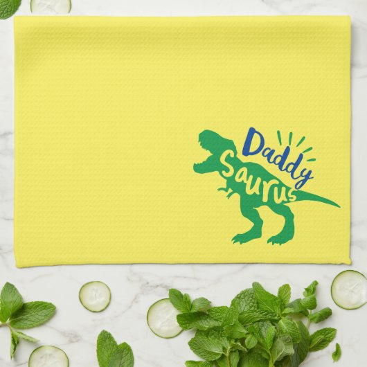 Linge De Cuisine Daddy Saurus T-Rex Silhouette (Plié)