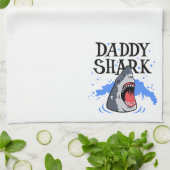Linge De Cuisine Daddy Shark - Grand Blanc (Plié)