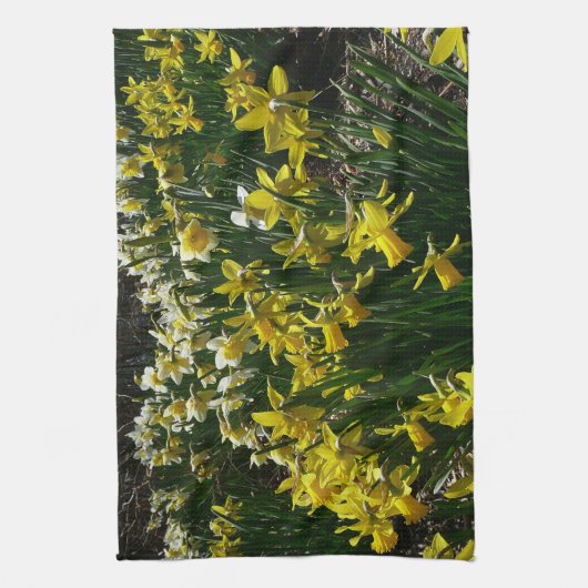 Linge De Cuisine Daffodiles jaunes et blancs Fleurs de printemps (Vertical)