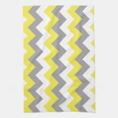 Linge De Cuisine Daffodique gris et blanc Zigzag 2 (Vertical)