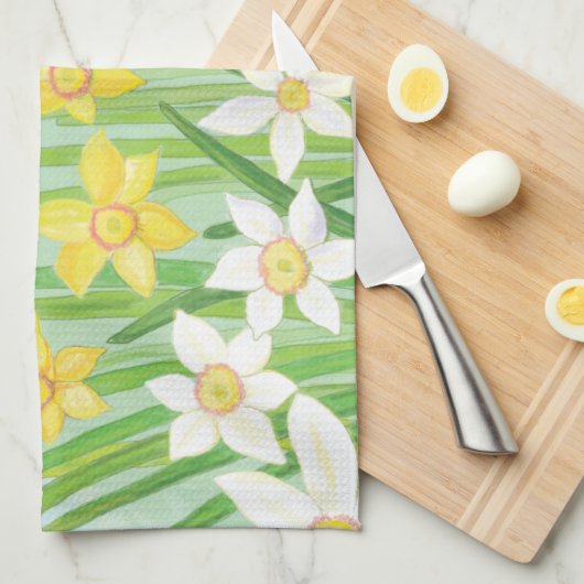 Linge De Cuisine Daffodiques de printemps (Quart Plié)