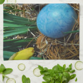 Linge De Cuisine Daffodiques et oeuf bleu de Pâques (Plié)