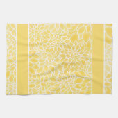 Linge De Cuisine Dahlias jaune pastel (Horizontal)