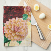 Linge De Cuisine Dahlias vintages (Quart Plié)