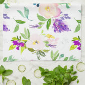 Linge De Cuisine Dainty Aquarelle Fleurs | Peonies et Wisterias (Plié)