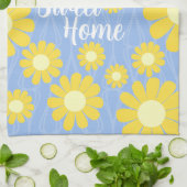 Linge De Cuisine Daisy Bleu Jaune Douce Accueil (Plié)