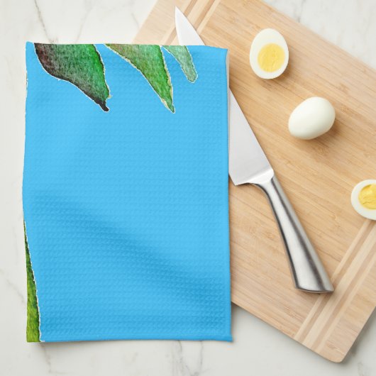 Linge De Cuisine Daisy Blue Fleur d'Art Moderne (Quart Plié)