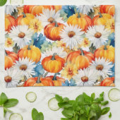 Linge De Cuisine Daisy Citrouille Automne Thanksgiving Floral (Plié)