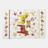 Linge De Cuisine Dala folklorique suédoise Cheval l Rouge et Jaune (Horizontal)