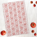 Linge De Cuisine Dala suédois Cheval Folse Motif d'art populaire<br><div class="desc">Un joli motif traditionnel suédois Dala Horse en rouge et blanc. Art original de Nic Squirrell.</div>