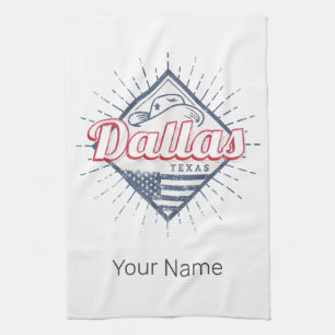 Linge De Cuisine Dallas Texas City États-Unis Vintage USA