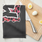 Linge De Cuisine Dalmatie Noir et Rouge avec moi sauvage (Quart Plié)