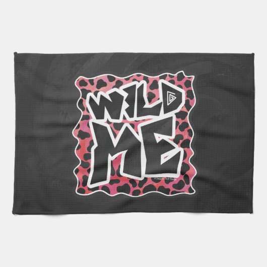 Linge De Cuisine Dalmatie Noir et Rouge avec moi sauvage (Horizontal)